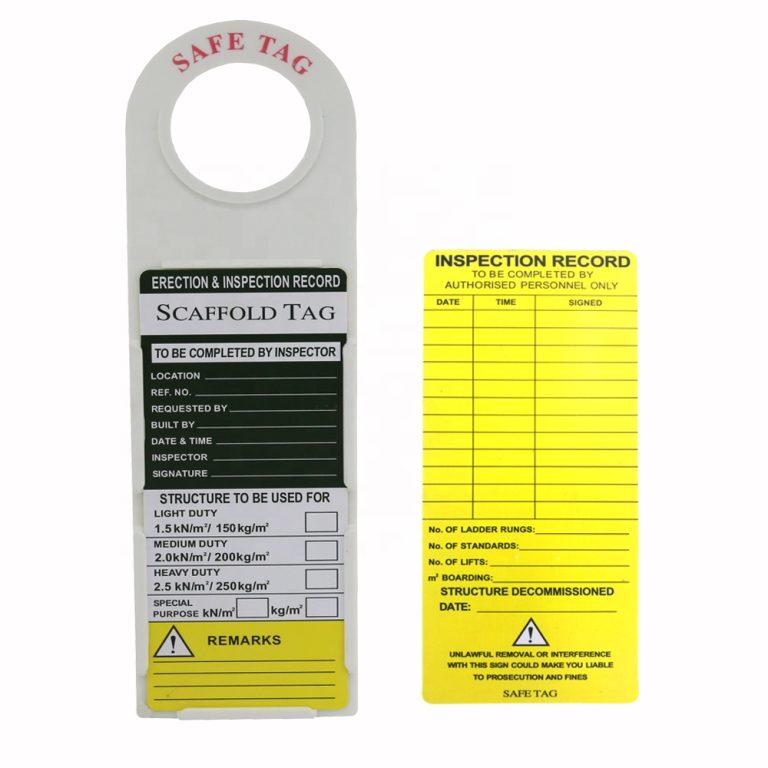 Scaffolding Tag With Holder - Falcon Trading